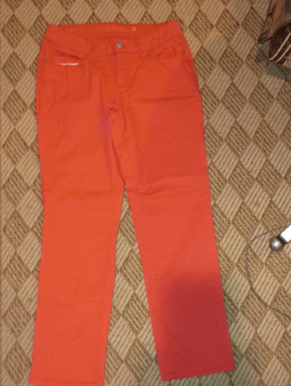 Red Straight-Leg Pants